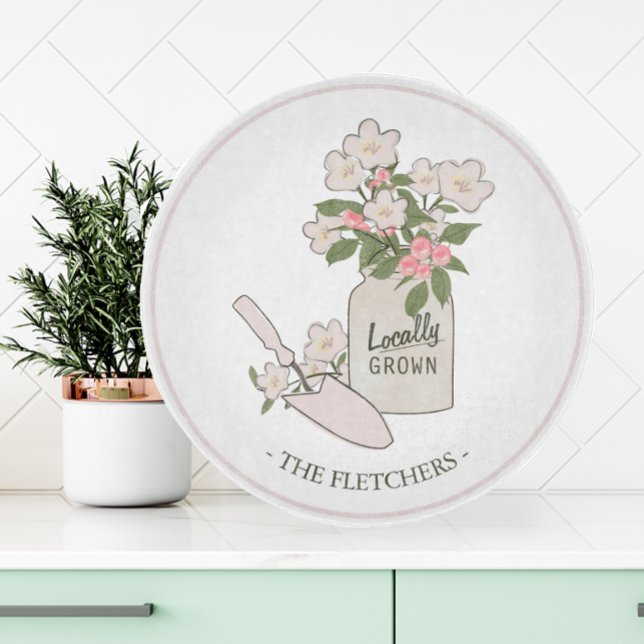 Gardening Floral Monogram Cutting Board (Creator Uploaded)