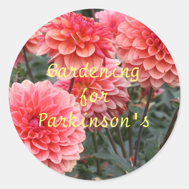 Gardening for Parkinson's Classic Round Sticker (Front)