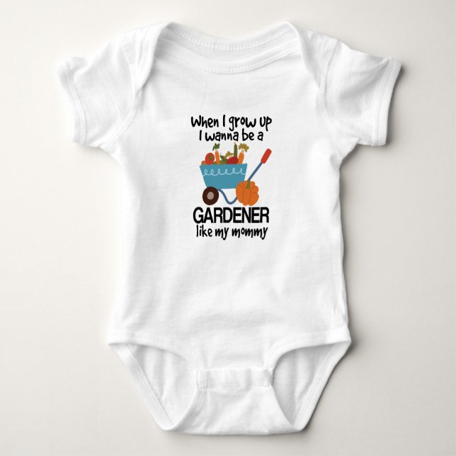 Gardening Future Gardener Like Mummy Baby Bodysuit (Front)