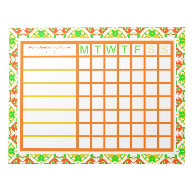 Gardening Garden Grow Your Own Planner Plan Notepad (Front)