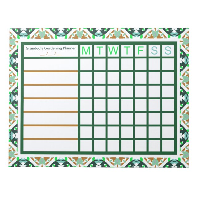 Gardening Garden Plants Allotment Planner Plan Notepad (Front)