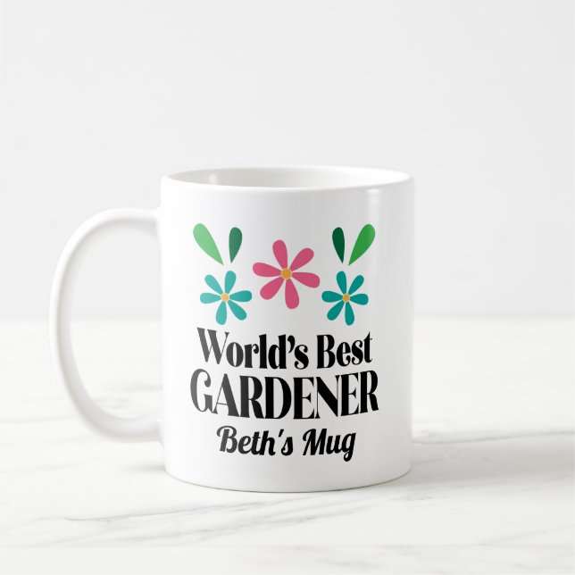 Gardening Gift Worlds Best Gardener Coffee Mug (Left)