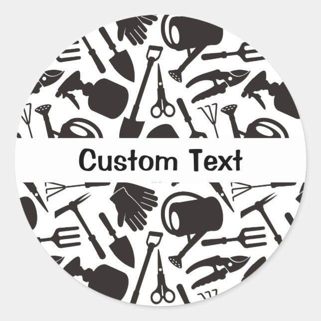Gardening Icons Silhouettes Classic Round Sticker (Front)