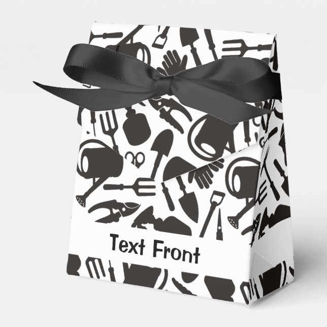 Gardening Icons Silhouettes Favour Box (Front Side)