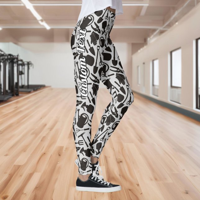 Gardening Icons Silhouettes Pattern Leggings (Creator Uploaded)