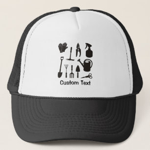 Gardening Icons Silhouettes Trucker Hat