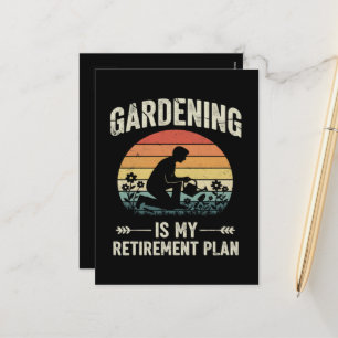 Gardening Is My Retirement Plan Vintage Holiday Postcard