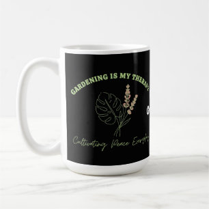 Gardening Is My Therapy Minimalist Botanical Art Coffee Mug