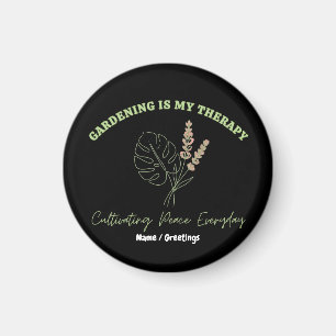 Gardening Is My Therapy Minimalist Botanical Art Magnet
