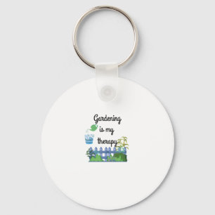 Gardening Is My Therapy Sticker Key Ring