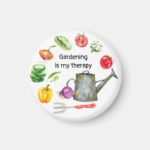 Gardening is my therapy vegetables  watering pot   magnet