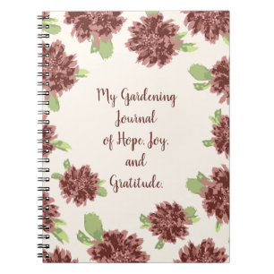 Gardening Joy and Gratitude - Red Daisies Frame. Notebook