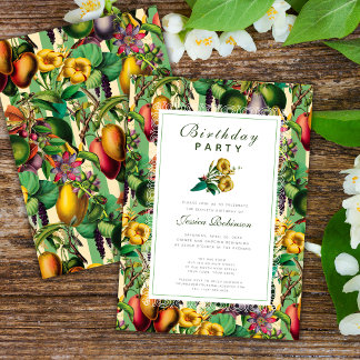 Gardening Lady 60th Birthday Party Retro Floral Invitation