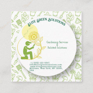 Gardening & Landscaping Solutions  Square Business Card