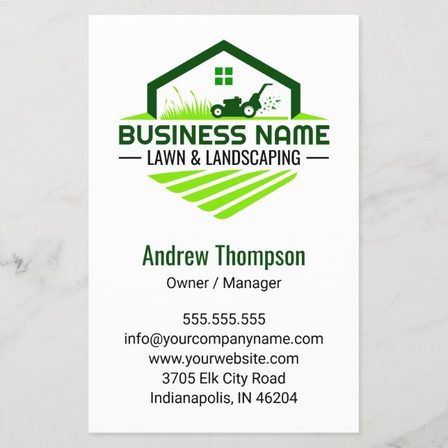 Gardening Lawn Care Landscaping Green Grass Flyer (Front)