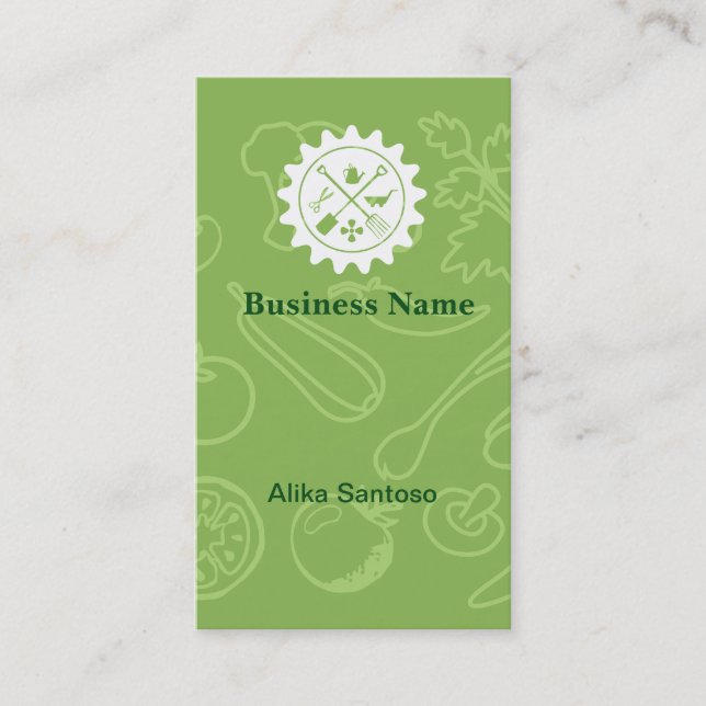 Gardening Logo Business Card (Front)
