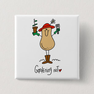 Gardening Nut T-shirts and Gifts 15 Cm Square Badge