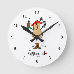Gardening Nut T-shirts and Gifts Round Clock