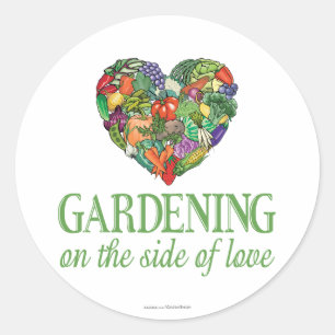 Gardening on the Side of Love Classic Round Sticker