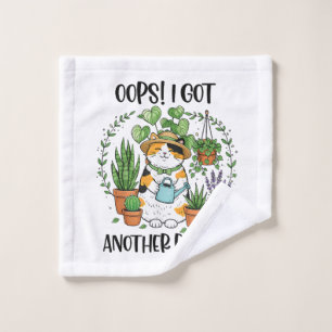 Gardening Planting Cat Oops I Got Another Plant Wash Cloth