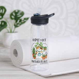 Gardening Planting Cat Oops I Got Another Plant Water Bottle