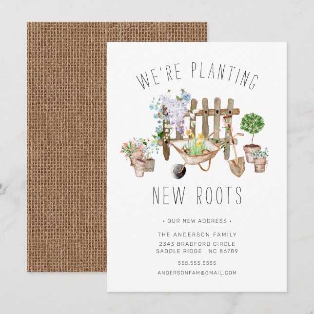 Gardening Planting New Roots Moving Announcement (Front/Back)