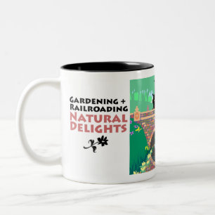 Gardening + Railroading Two-Tone Coffee Mug
