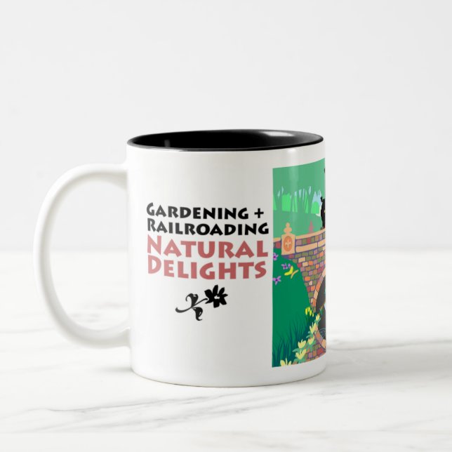 Gardening + Railroading Two-Tone Coffee Mug (Left)