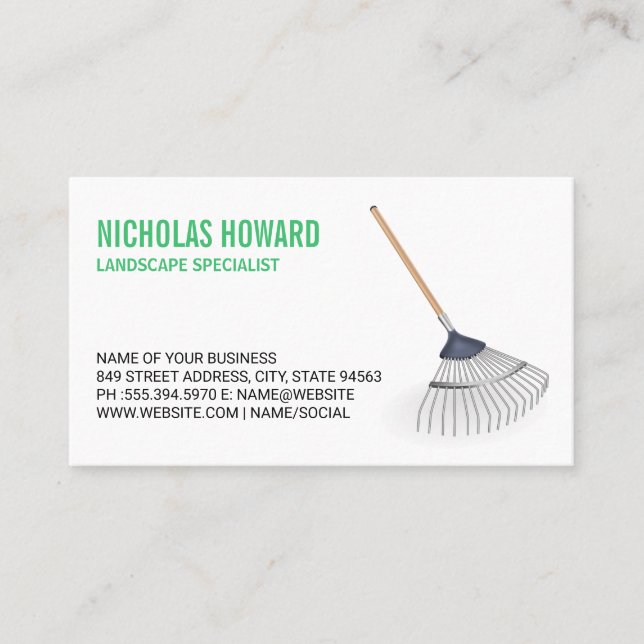 Gardening Rake Business Card (Front)
