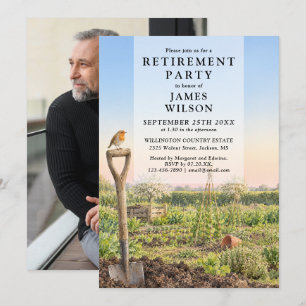 Gardening Retirement Party Photo Invitation