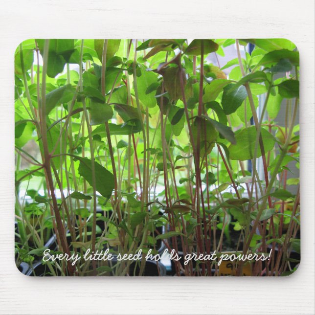 Gardening Seeds Seedlings Photo Custom Text Mouse Pad (Front)
