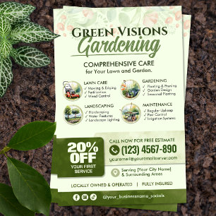 Gardening Services Flyer - watercolor art