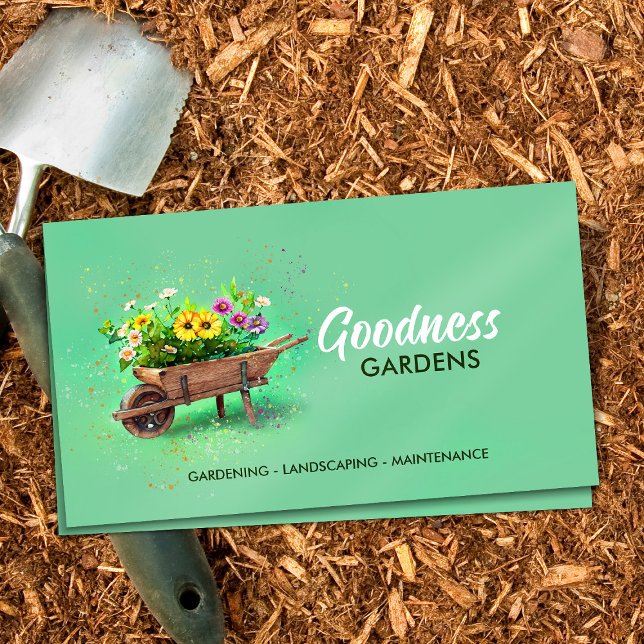  Gardening Services Watercolor art Business Card (Creator Uploaded)