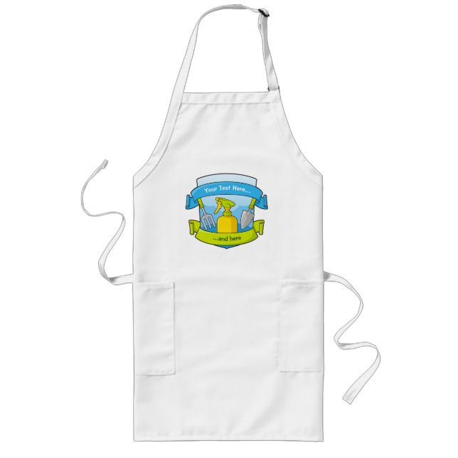 Gardening Shield with Banners Long Apron (Front)
