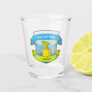 Gardening Shield with Banners Shot Glass