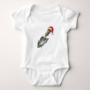 Gardening Shovel Wrapped in Christmas Lights Baby Bodysuit