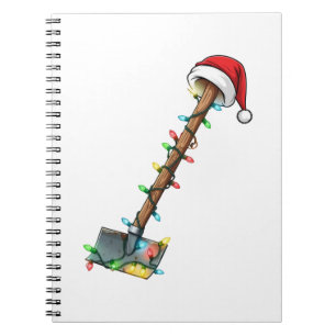 Gardening Shovel Wrapped in Christmas Lights  Notebook