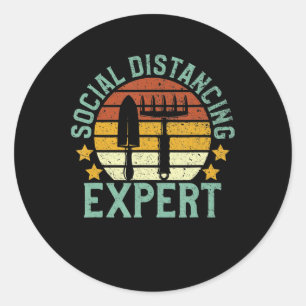 Gardening Social Distancing Tee Botanical Gardener Classic Round Sticker