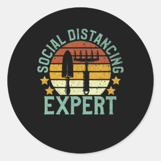 Gardening Social Distancing Tee Botanical Gardener Classic Round Sticker