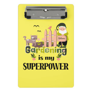Gardening Superpower, Cute Gardener Mini Clipboard