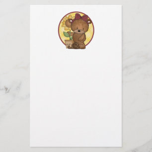 Gardening Teddy Bear Stationery