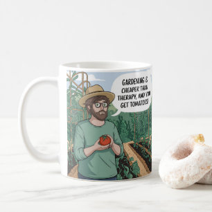 Gardening Therapy Tomatoes in One Coffee Mug