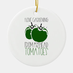 Gardening Tomatoes Ceramic Ornament