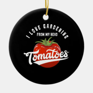 Gardening Tomatoes Ceramic Ornament