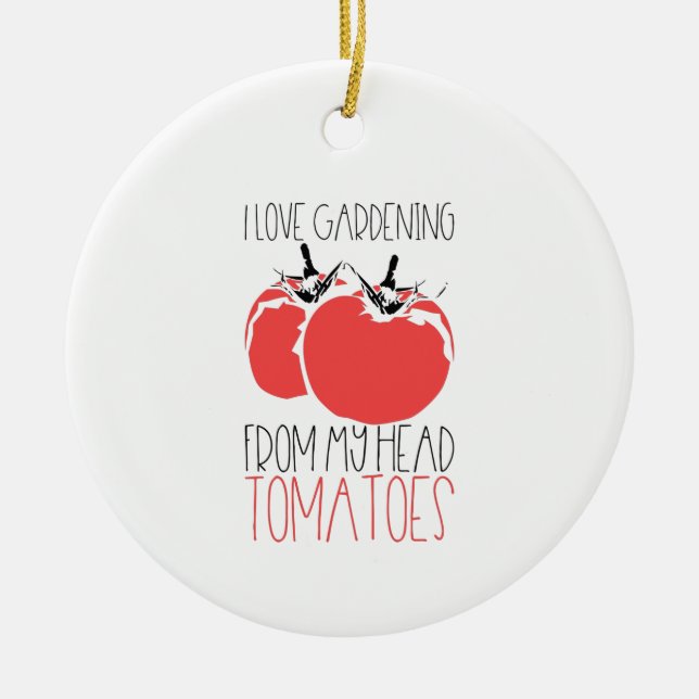 Gardening Tomatoes Gardener Gift Ceramic Ornament (Front)