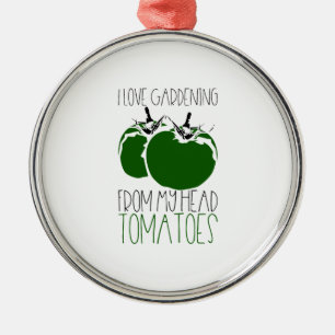 Gardening Tomatoes Metal Ornament