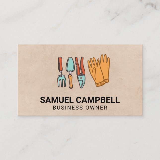 Gardening Tools and Supplies Business Card (Front)