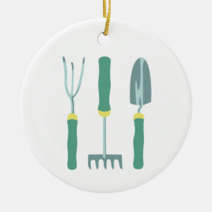 Gardening Tools Ceramic Ornament