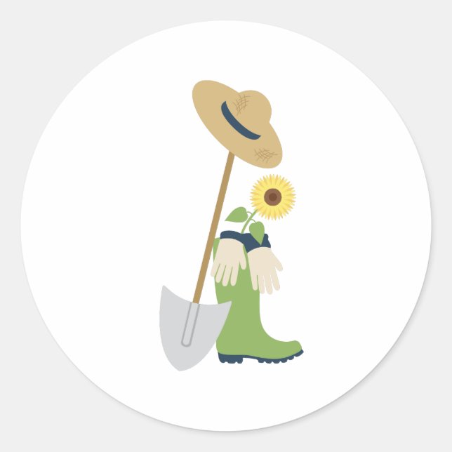 Gardening Tools Classic Round Sticker (Front)