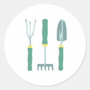 Gardening Tools Classic Round Sticker